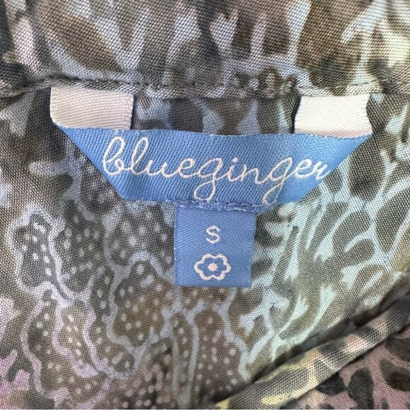 Blue ginger skirt blue green floral flower print ruffle frill hem bottom cute - Picture 4 of 8